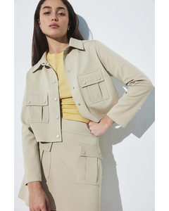 Tricot Overshirt Lichtbeige