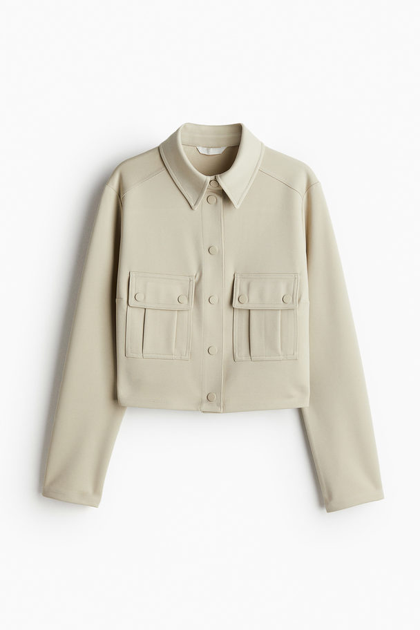 H&M Overshirt aus Jersey Hellbeige