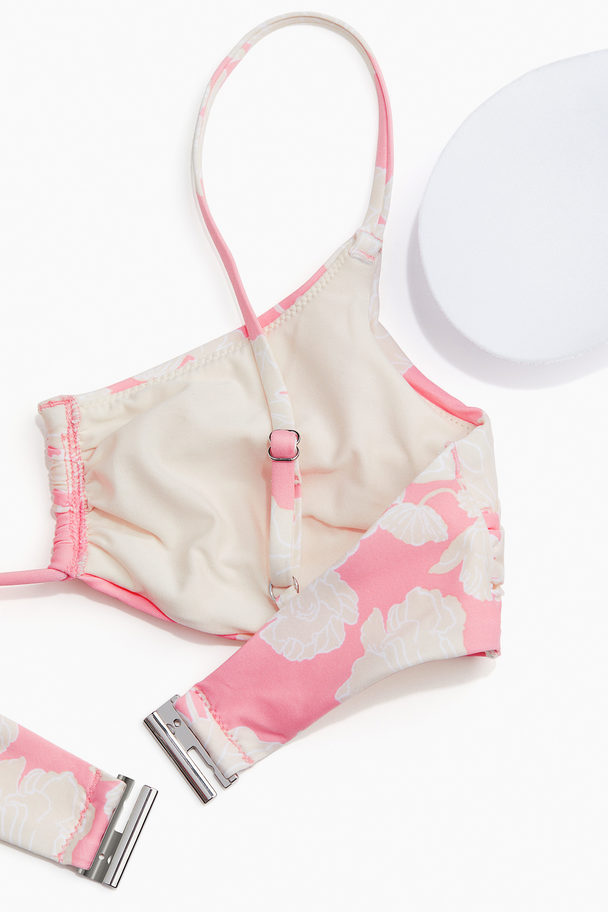 H&M Padded Bikini Top Light Pink/floral