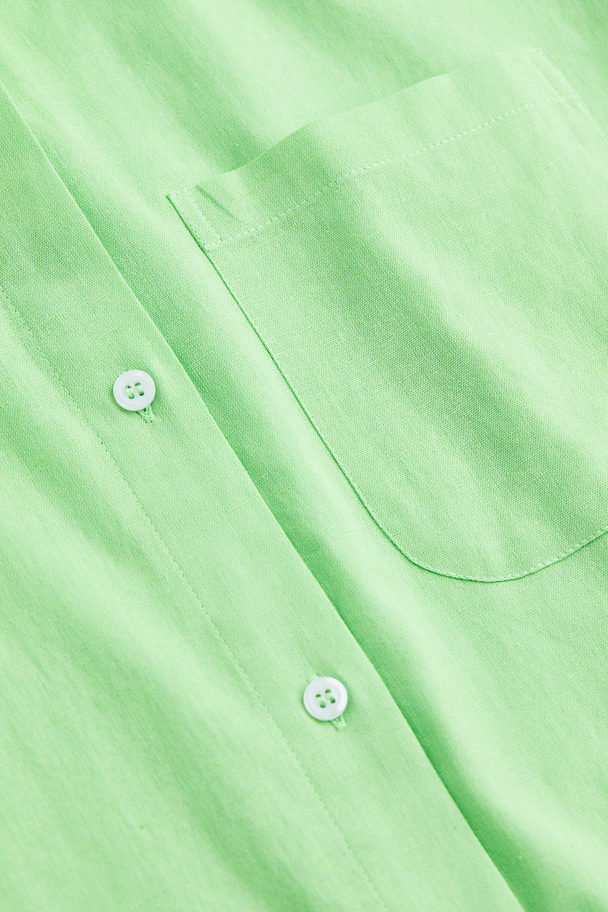 H&M Short-sleeved Shirt Bright Green