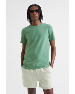 T-Shirt mit Rundausschnitt Slim Fit Grün