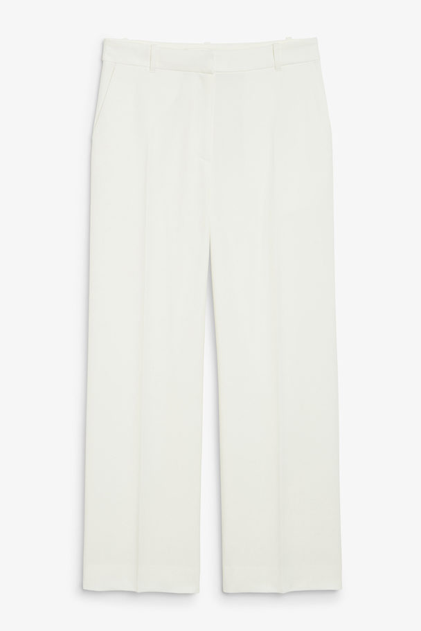 Monki Wide-leg Tailored Trousers White