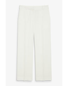 Wide-leg Tailored Trousers White