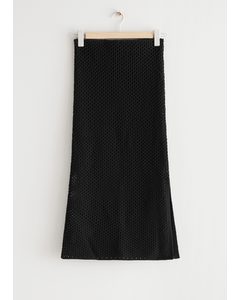 Crocheted Midi Skirt Black