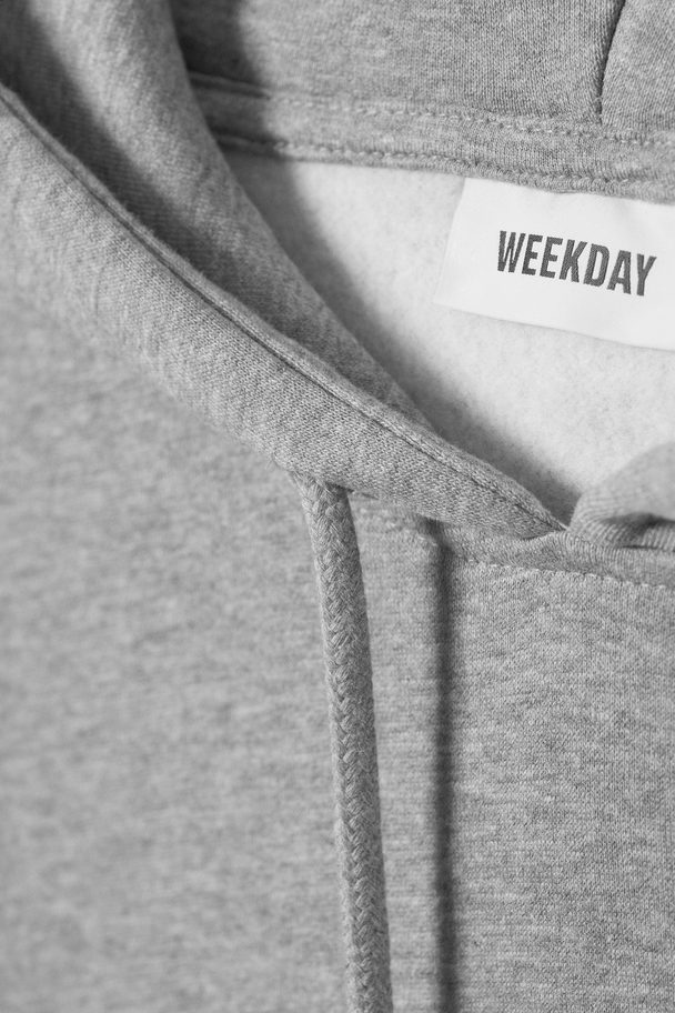 Weekday Essence Ruimvallende Hoodie Grijs Gemêleerd