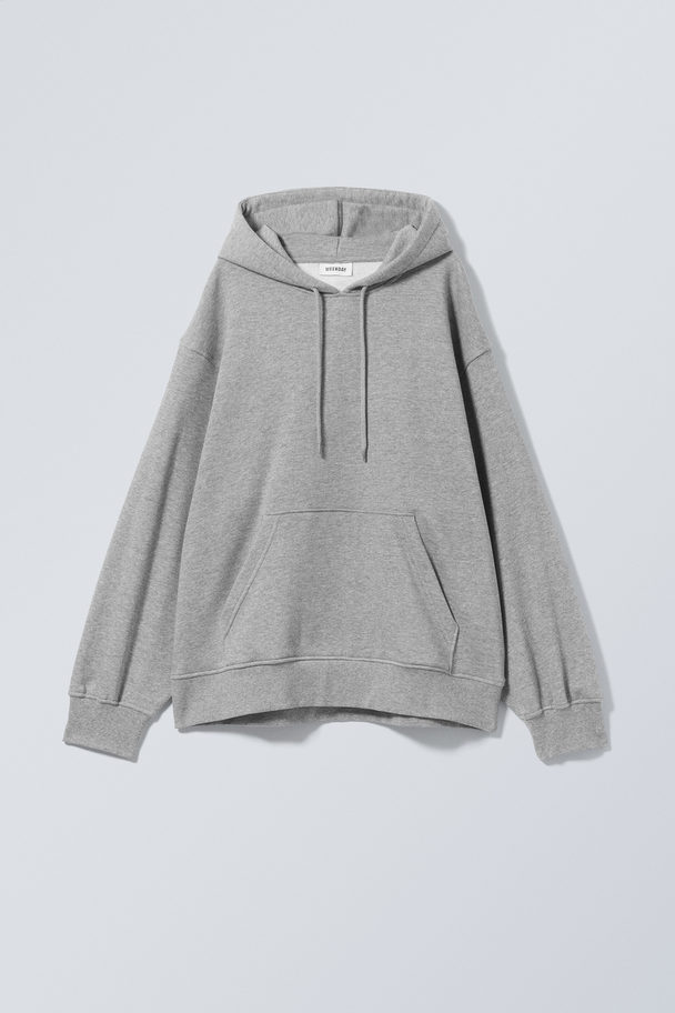 Weekday Essence Ruimvallende Hoodie Grijs Gemêleerd