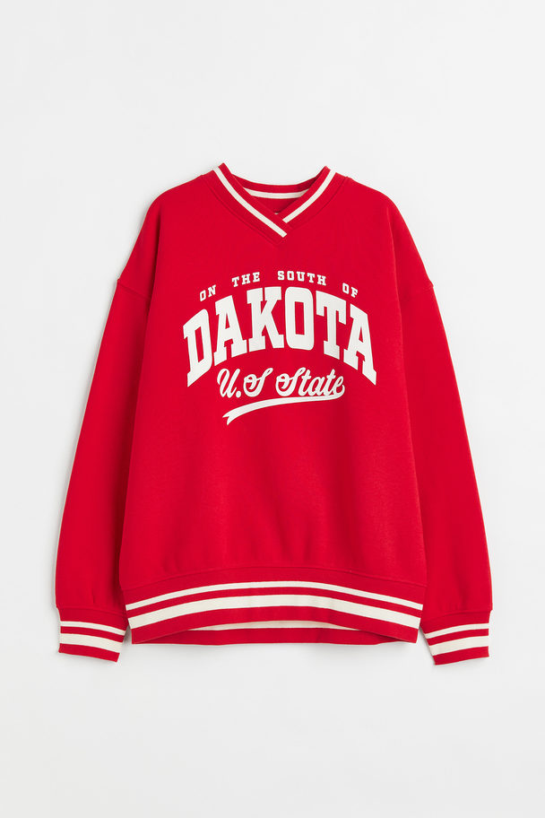 H&M Oversized Sweatshirt Red/dakota