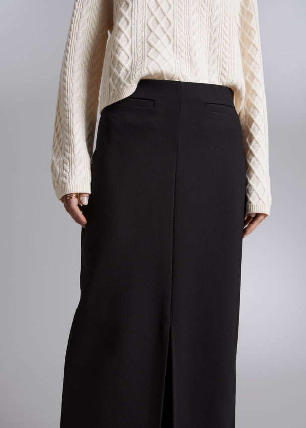 & Other Stories Pencil Maxi Skirt Black