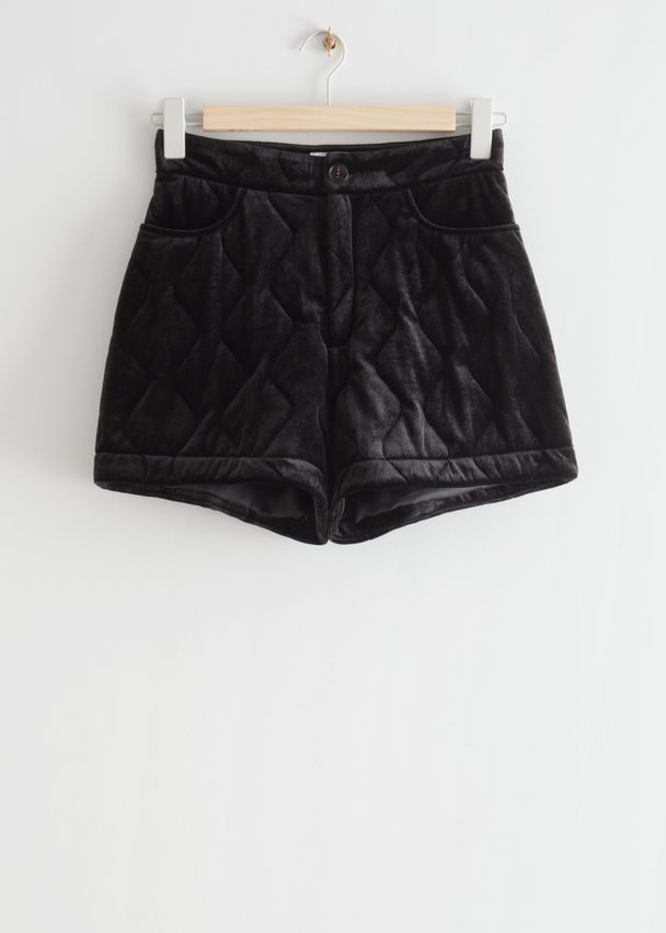 & Other Stories Quilted Shorts Black
