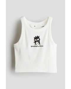 Geripptes Tanktop Weiß/Badtz-Maru