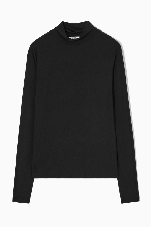 COS Relaxed Long-sleeved Roll-neck Top Black