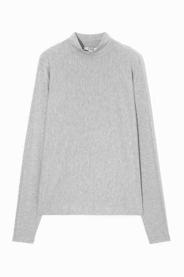 COS Relaxed Long-sleeved Roll-neck Top Grey Mélange