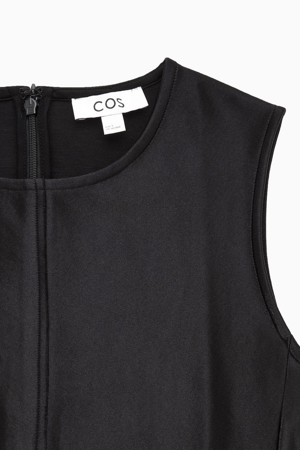 COS Panelled Satin Mini Dress Black