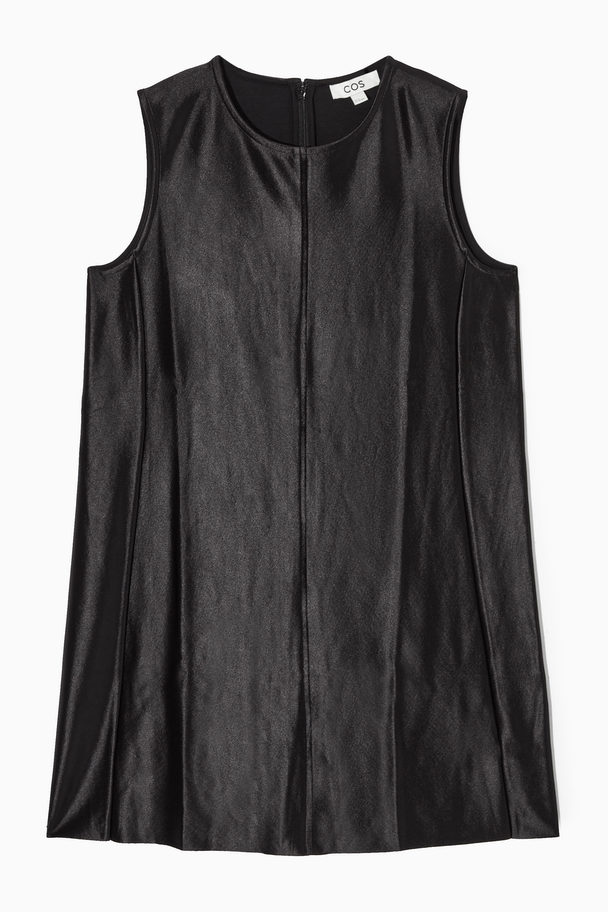 COS Panelled Satin Mini Dress Black