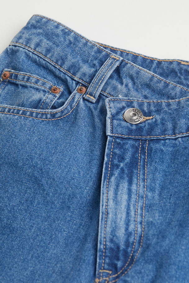 H&M 90s Straight Baggy Jeans Denim Blue/ombre