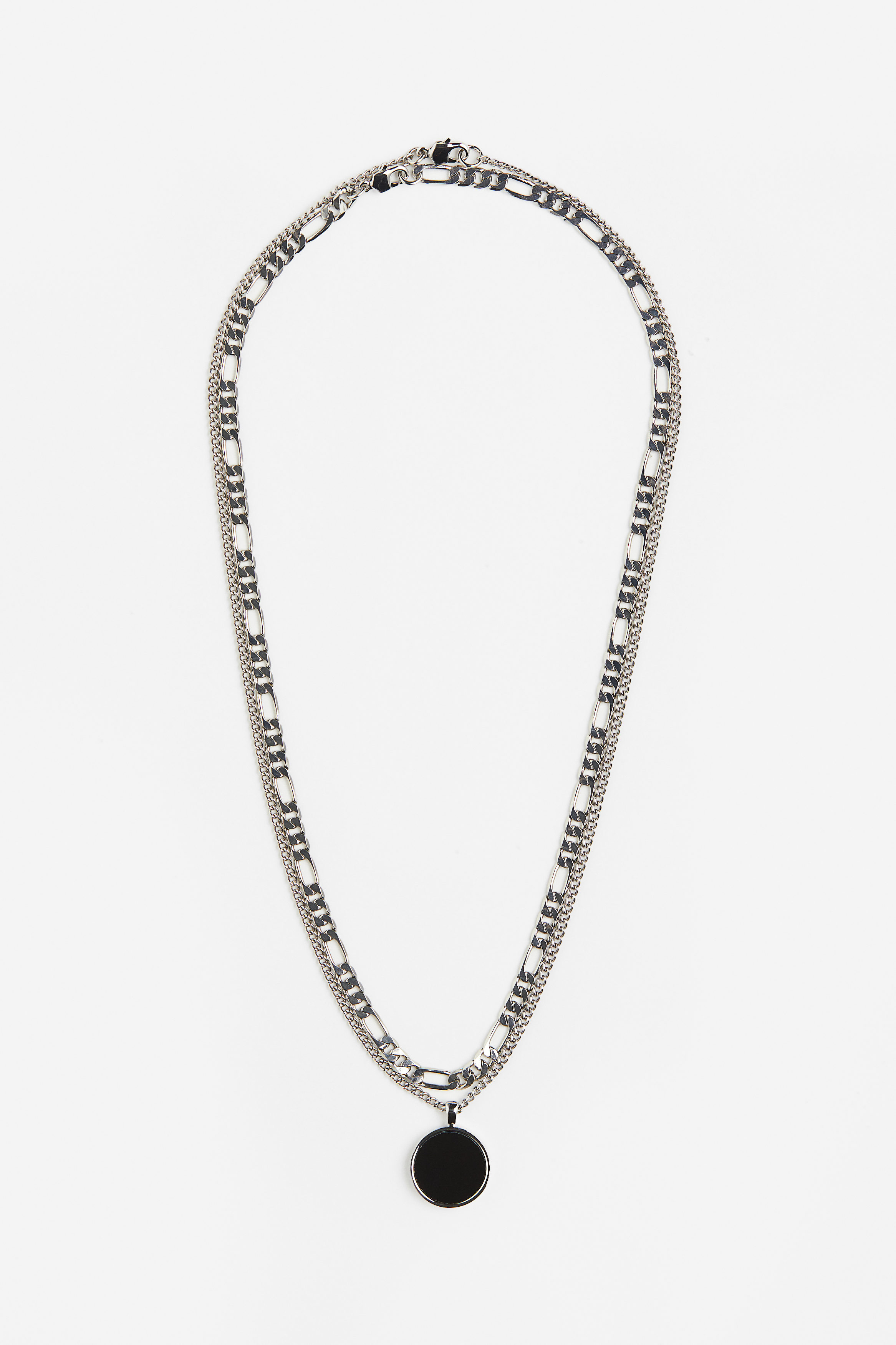 Billede af H&M 2-pak Halskæde Sølv/sort, Halskæder. Farve: Silver-coloured/black I størrelse Onesize