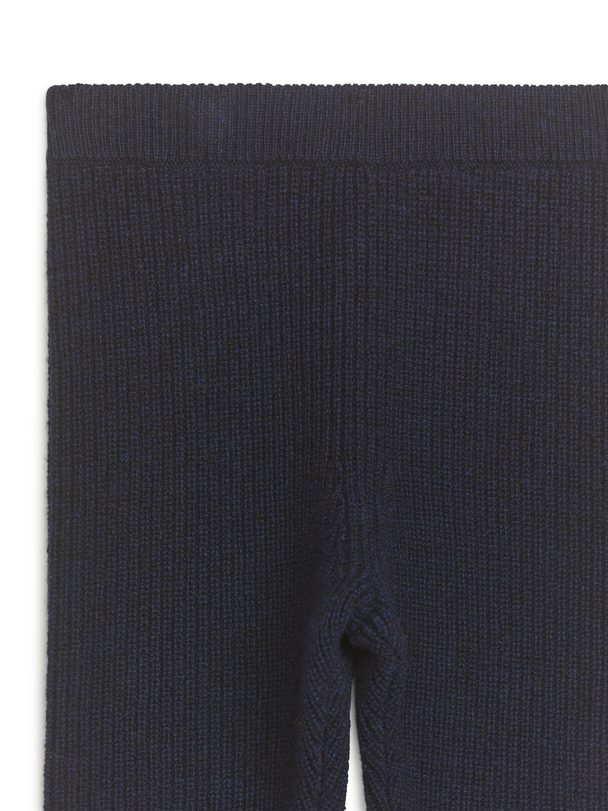 Arket Knitted Wool Trousers Dark Blue