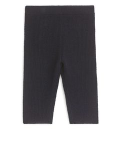 Knitted Wool Trousers Dark Blue