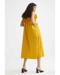 Kleid mit Volants Gelb
