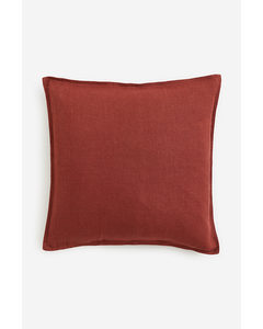 Washed Linen Cushion Cover Rust