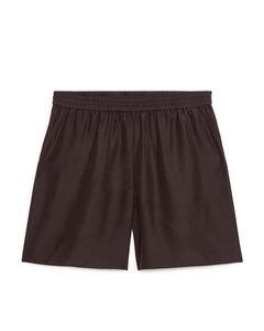 Silk Shorts Brown