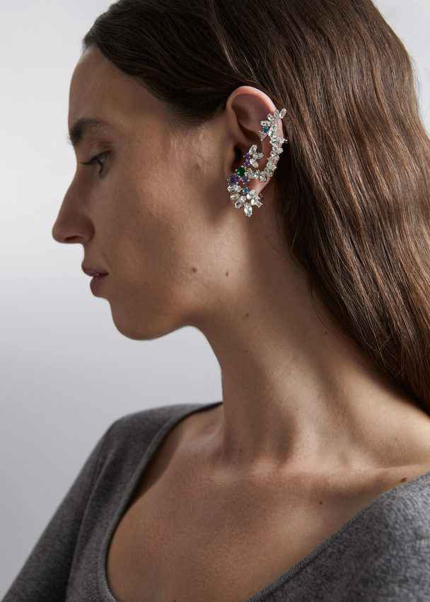 & Other Stories Radiant Crystal Ear Cuff Silver