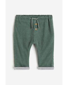 Fully Lined Corduroy Trousers Dark Green