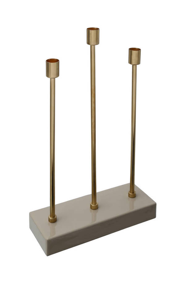 360Living Candleholder Art Deco 325 Taupe / Gold