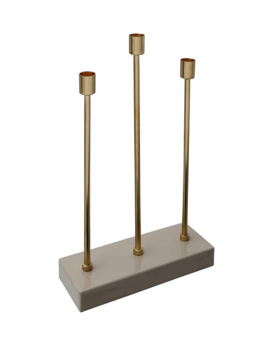 360Living Candleholder Art Deco 325 Taupe / Gold