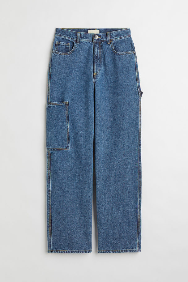 H&M Workwear Straight Jeans Denim Blue