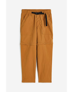 Relaxed Fit Zip-off Joggers Light Brown