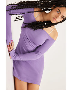 Short Fitted Open Back Dress Lilac
