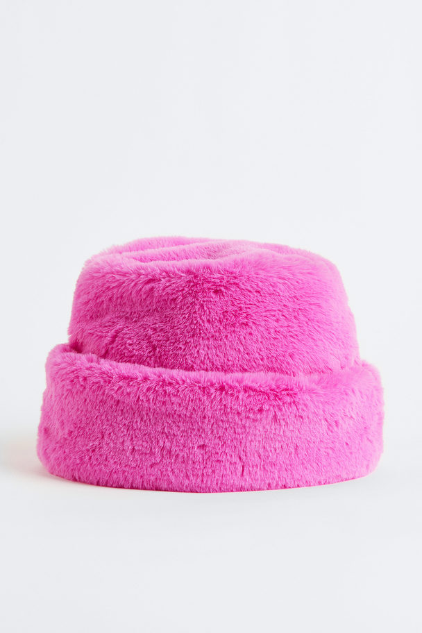 H&M Fluffy Hat Cerise