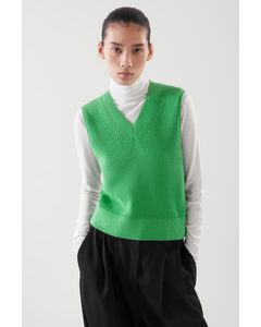 Chunky Knit Vest Green