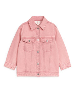 Oversized-Jeansjacke Rosa