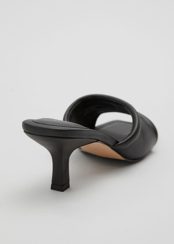 & Other Stories Soft Leather Mules Black