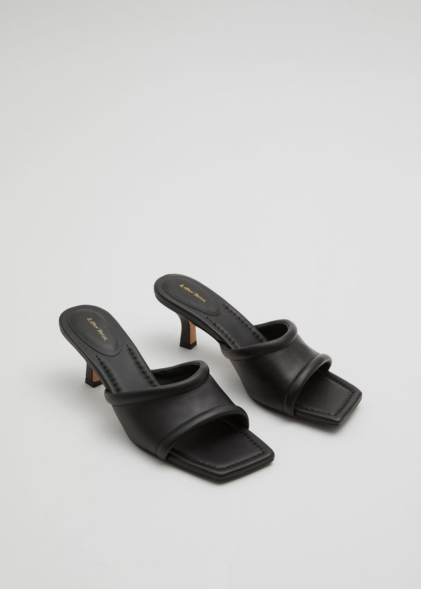& Other Stories Soft Leather Mules Black