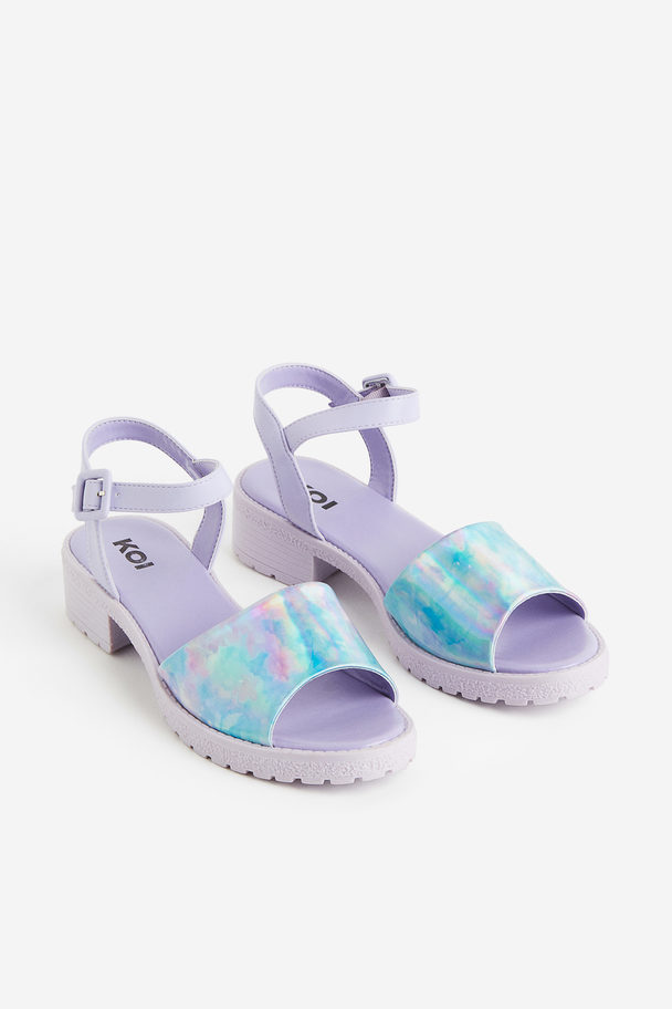 KOI Footwear Verschwommene Flüsse Glitter Sandalen Violett