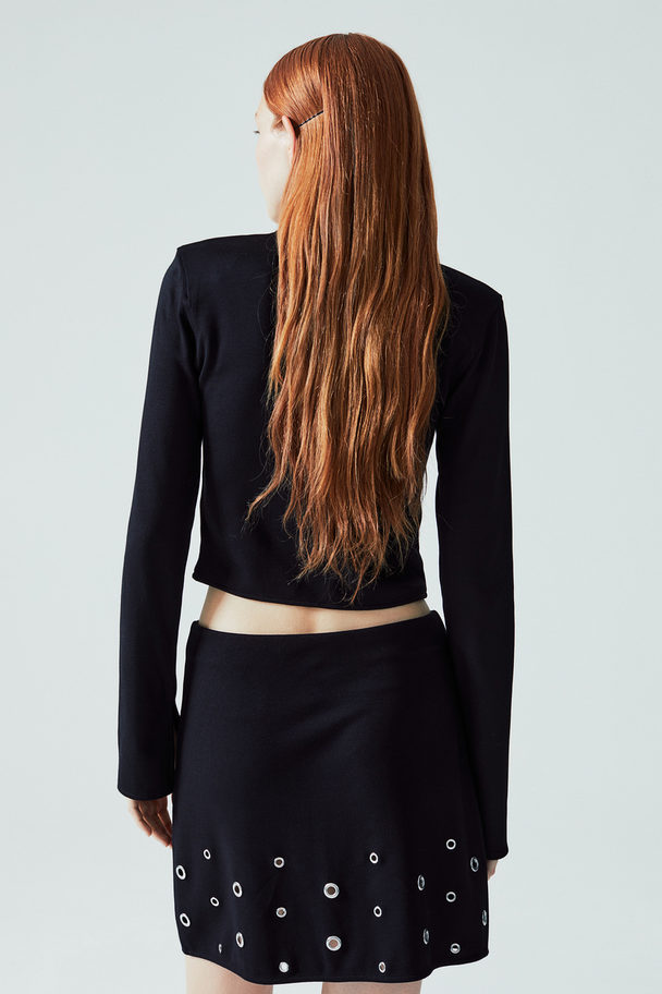 H&M Eyelet-detail Skirt Black