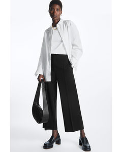 Wide-leg Tailored Trousers Black