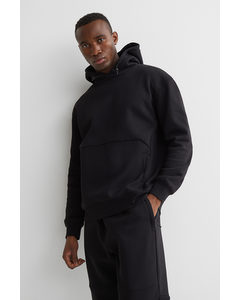Relaxed Fit Sports Hoodie Black