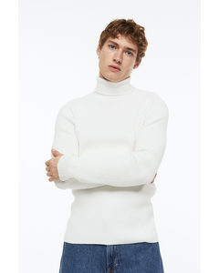 Polo-neck Jumper Muscle Fit White