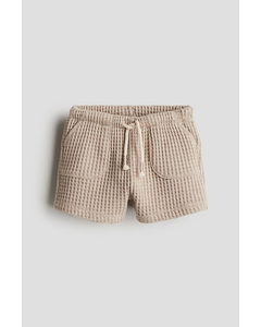 Short Van Wafelkatoen Beige