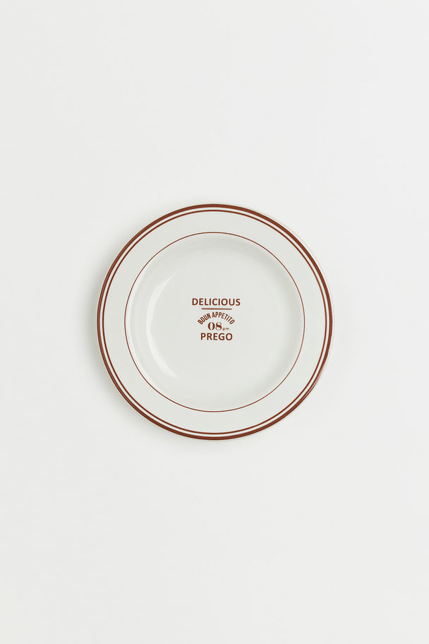 H&M HOME Stoneware Mini Plate White/brown