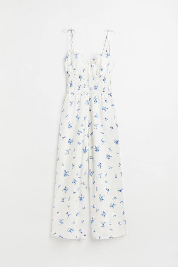 H&M Patterned Jumpsuit White/floral