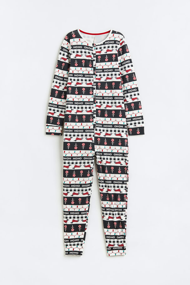 H&M Pyjama Wit/kerstmotief