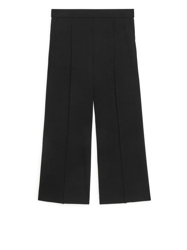 ARKET Cropped Milano Rib Trousers Black