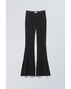 Mina Flared Jersey Trousers Svart