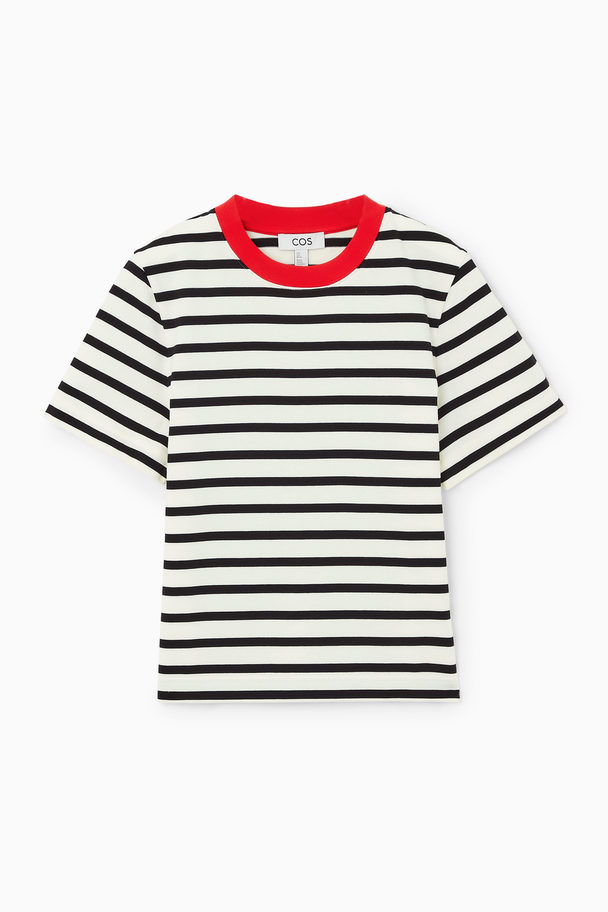 COS Klassisk T-shirt Svart/vit/röd