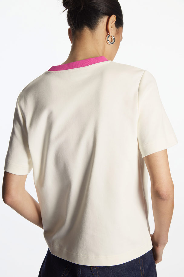 COS Regular-fit Heavyweight T-shirt Beige / Pink
